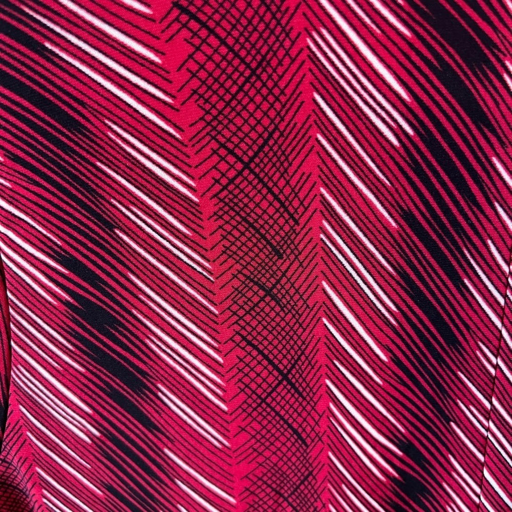 Norma Kamali Printed Wrap Dress Red Stripe Size Medium - Picture 8 of 12